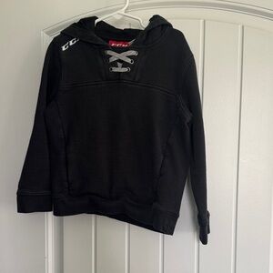CCM kids Black Hoodie with Lace-Up Front